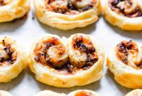 Sweet and Savory Caramelized Onion and Cream Cheese Palmiers