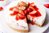 Velvet Strawberry White Chocolate Cheesecake