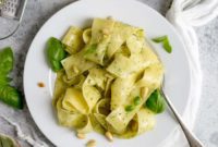 Zesty Lemon Pappardelle with Vibrant Basil-Kale Pesto