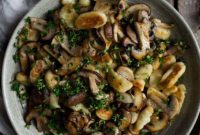 Thyme Scented Mushroom Gnocchi Plant Based