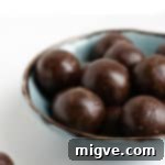 Chocolate peanut butter energy bites, raw, made with only 5 ingredients! #veganrecipe #rawtreats #dairyfree | via @annabanana.co