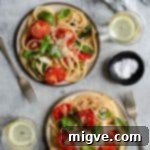 Simple and full of flavour bucatini pasta with oven roasted tomatoes #vegetarian #simplerecipe #budgetfriendly