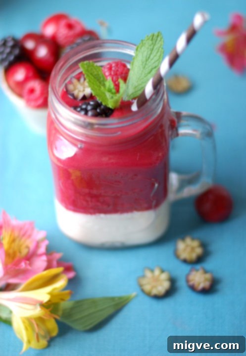 Tropical Cherry Bliss 2 Cherry Smoothie with coconut