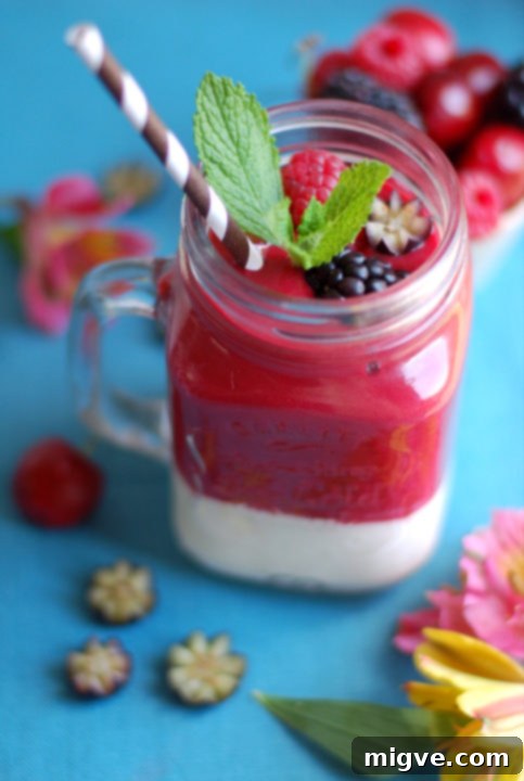 Tropical Cherry Bliss 3 Cherry Smoothie with coconut