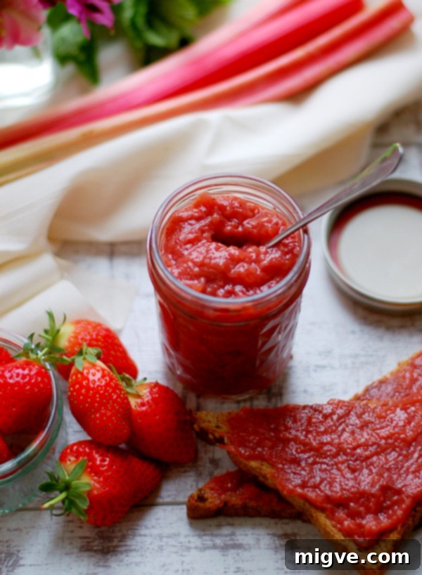 Cardamom-Kissed Strawberry Rhubarb Jam 3 Delicious Strawberry and Rhubarb Jam with Vanilla and Cardamom - A Versatile Spread