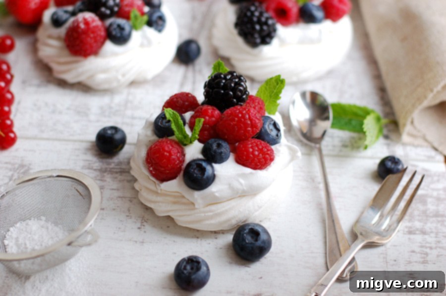Delicious Vegan Berry Pavlovas with Whipped Cream