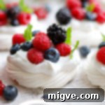 Vegan Berry Pavlovas made with aquafaba