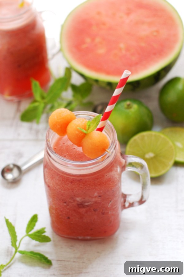 Melon Lime and Mint Smoothie