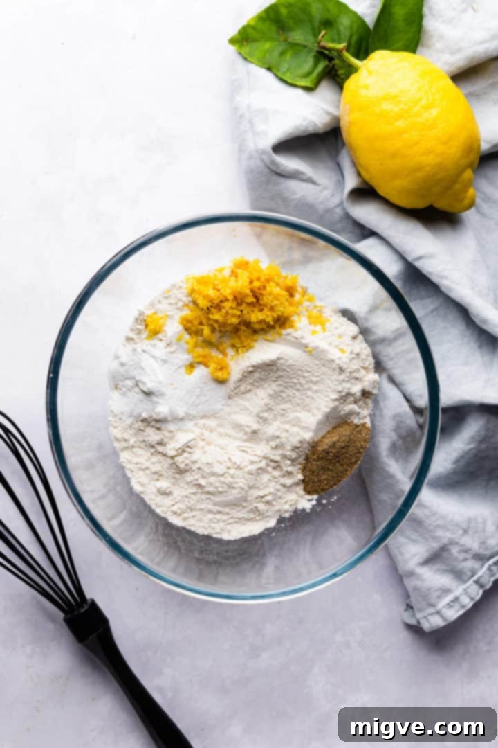 overhead view of a bowl with some dry ingredients