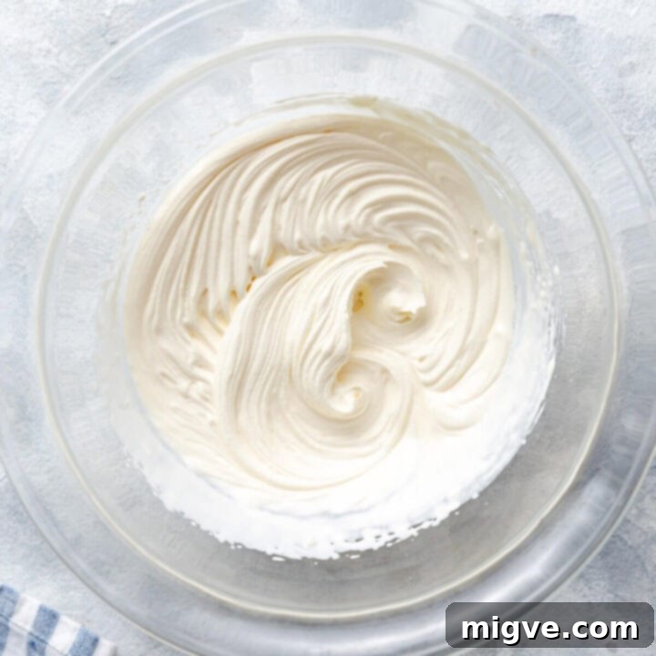 overhead shot of a bowl with whipped cream