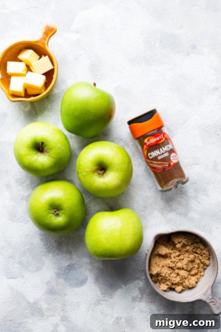 Spiced Apple Crumble Cupcakes 4 overhead shot of the ingredients for apple filling