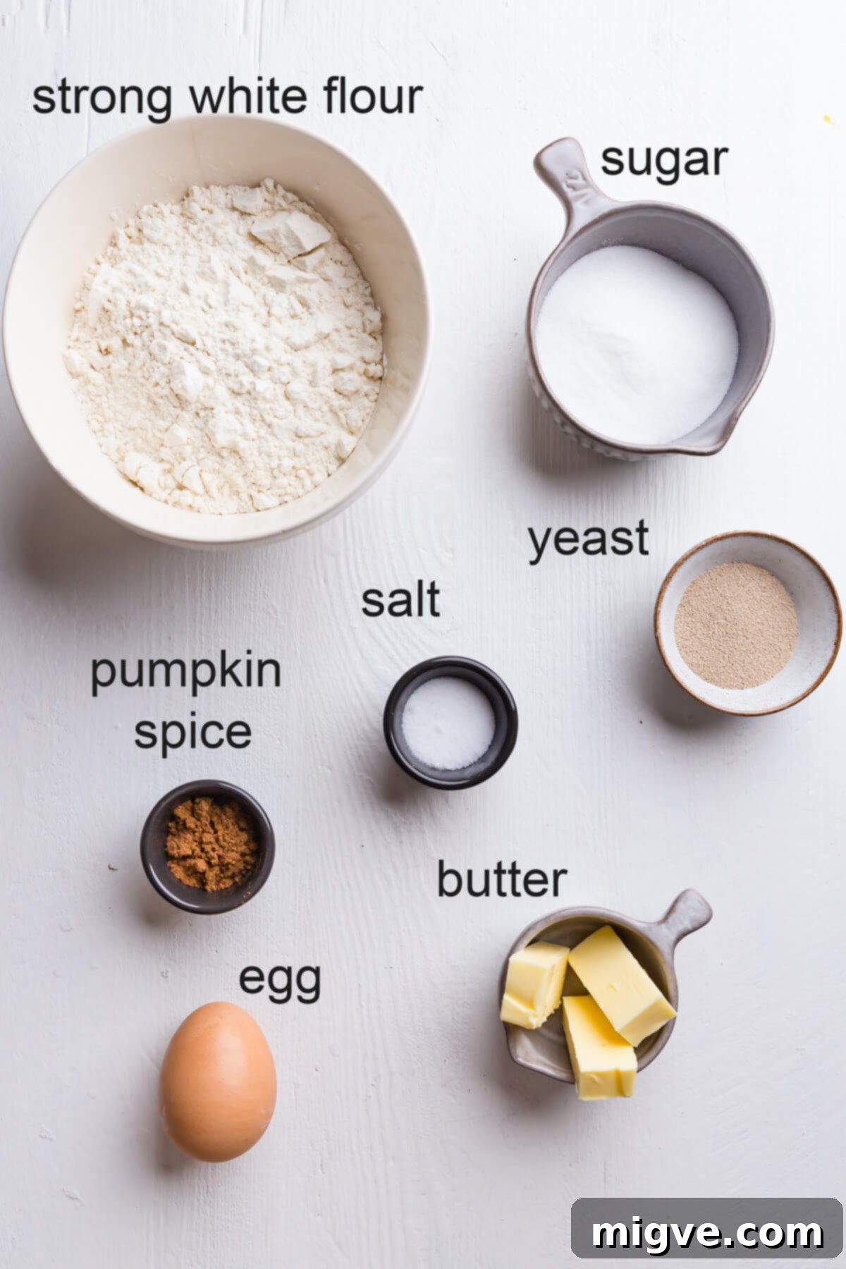 Spiced Pumpkin Doughnut Delights 3 top view of the ingredients for pumpkin spice doughnuts