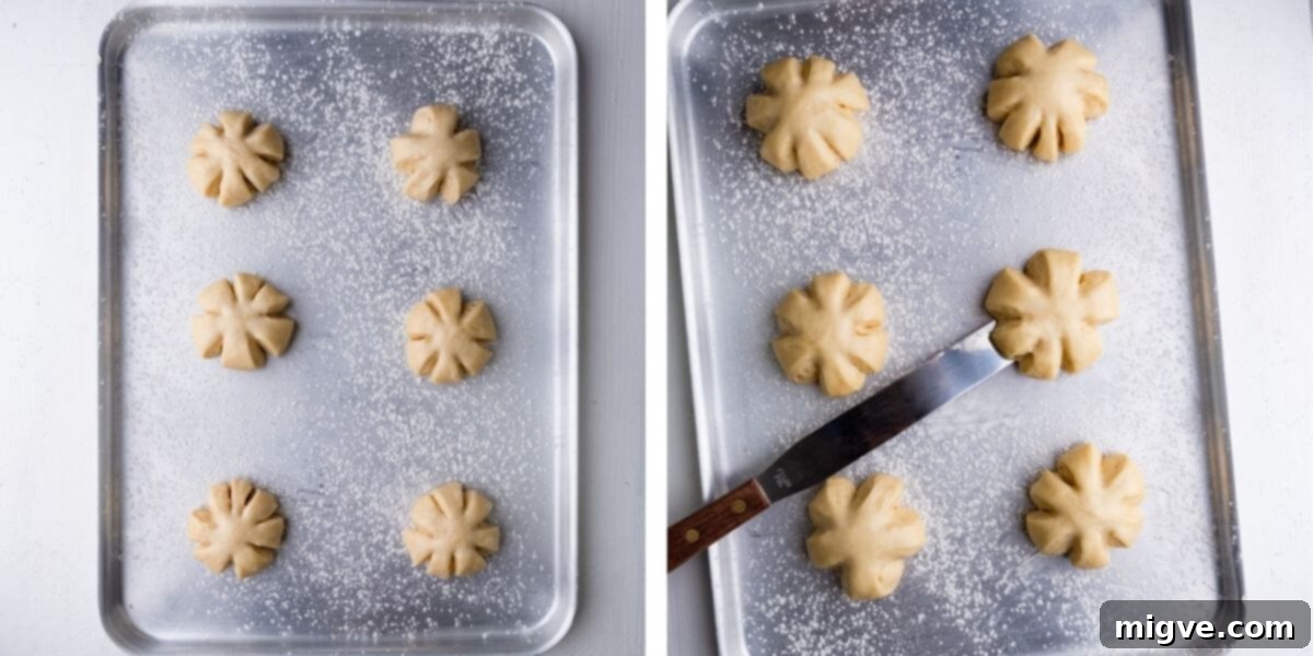 Spiced Pumpkin Doughnut Delights 7 top view photos of baking tray with 6 portions of doughnut dough