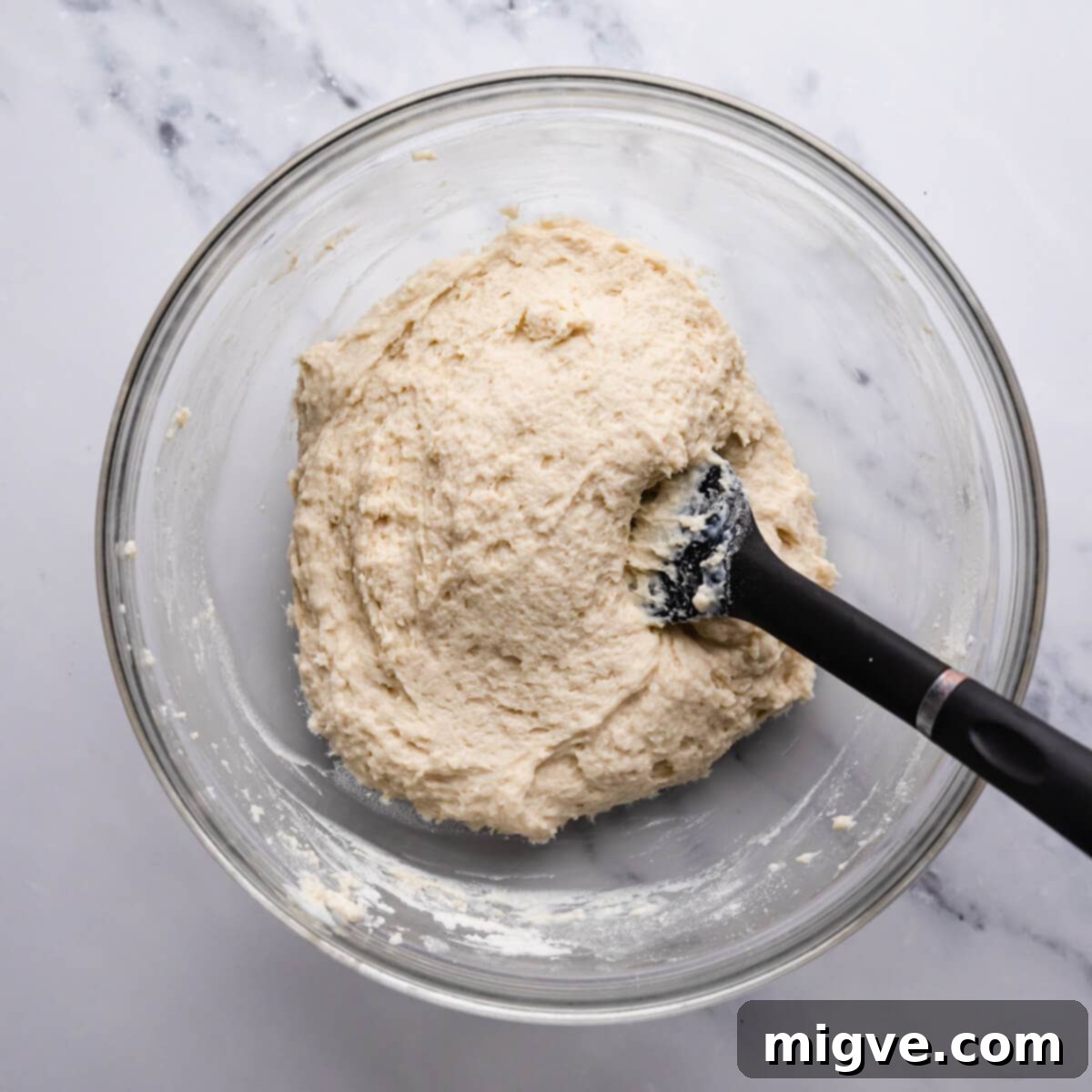 bowl with loose dough for tofu balls.