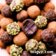chocolate salted caramel truffles in selection of coatings.