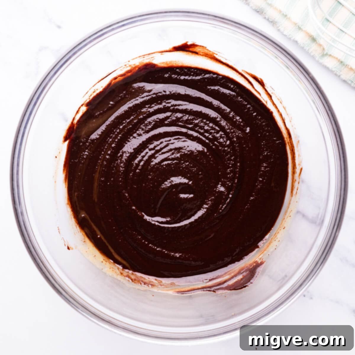 bowl with chocolate ganache.