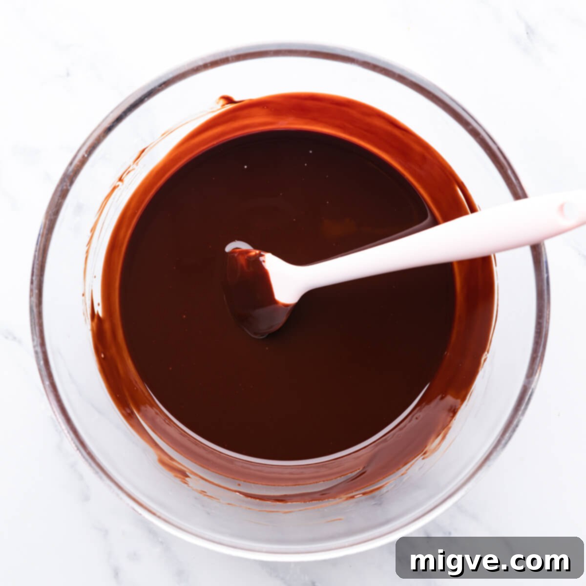 bowl with melted chocolate and butter.