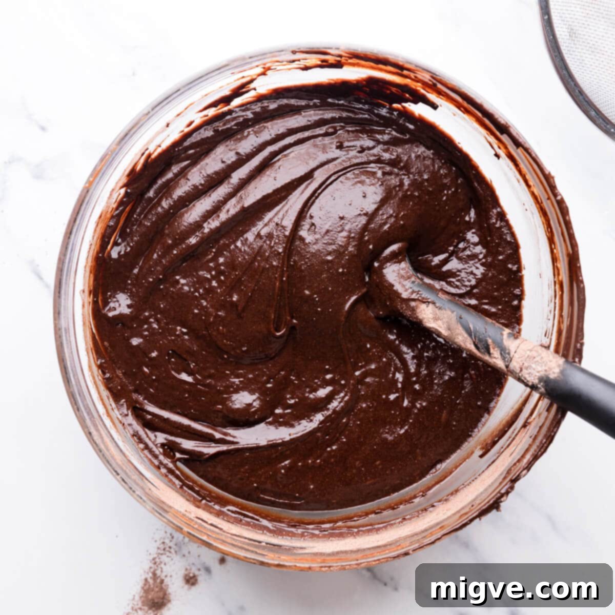 bowl with guinness brownie batter.