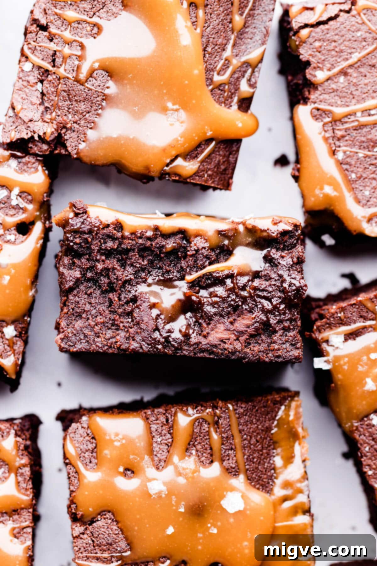 fudgy chocolate stout brownie with salted caramel.