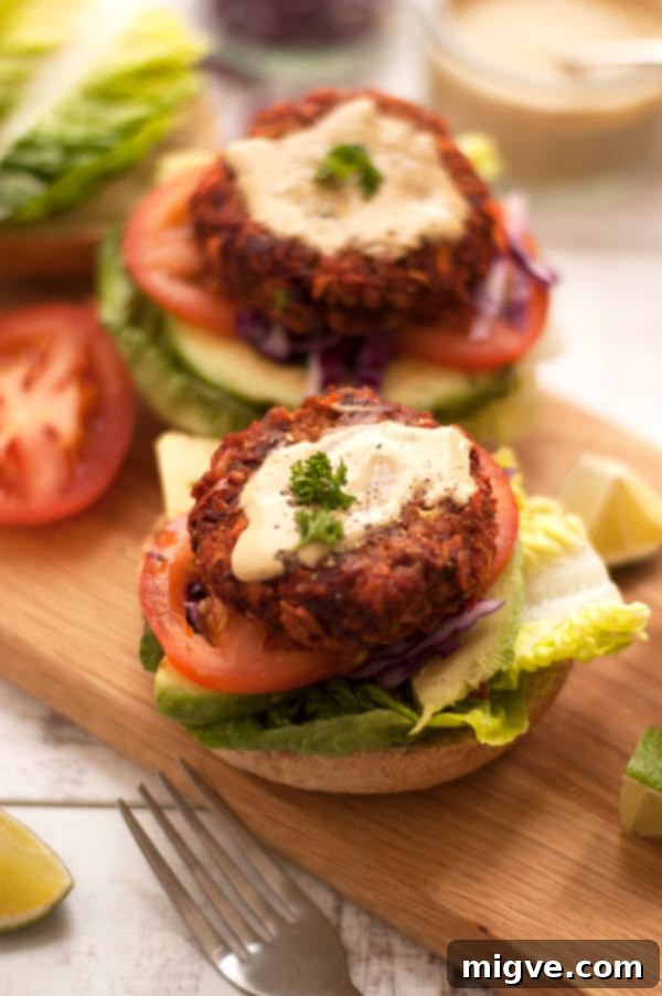 Delicious Veggie Burger - A healthy and vibrant meal, photographed to perfection with new editing techniques.