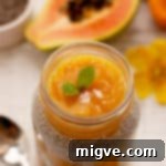 Mango Papaya Chia Pudding with Apricot - a healthy, refreshing breakfast recipe.