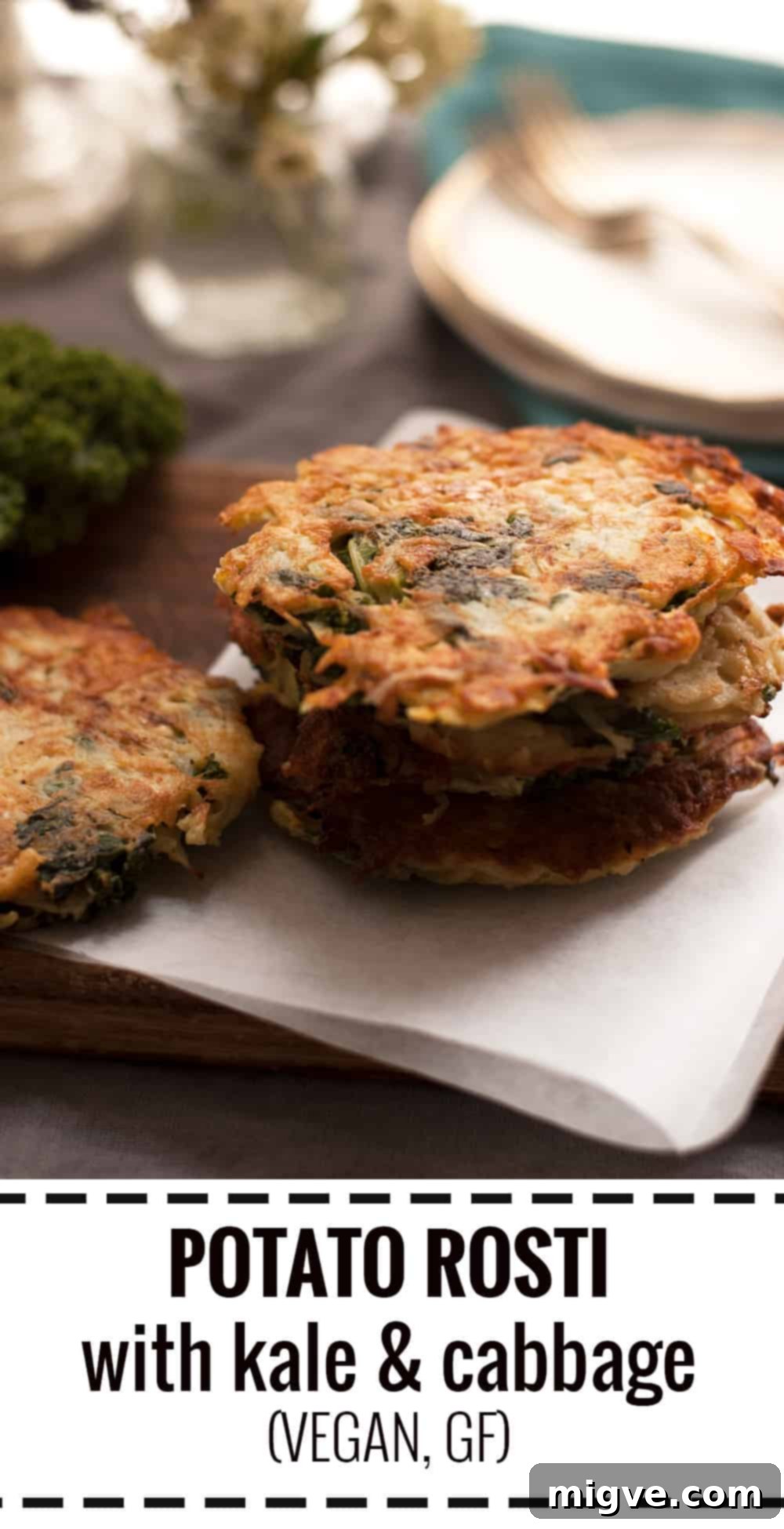Easy, quick and delicious potato rosti with kale and cabbage. Perfect way to use all the leftover greens from Christmas table! | via @annabanana.co