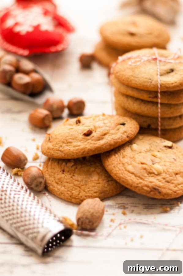 Delicious Nutmeg Chocolate and Hazelnut Cookies ready to enjoy