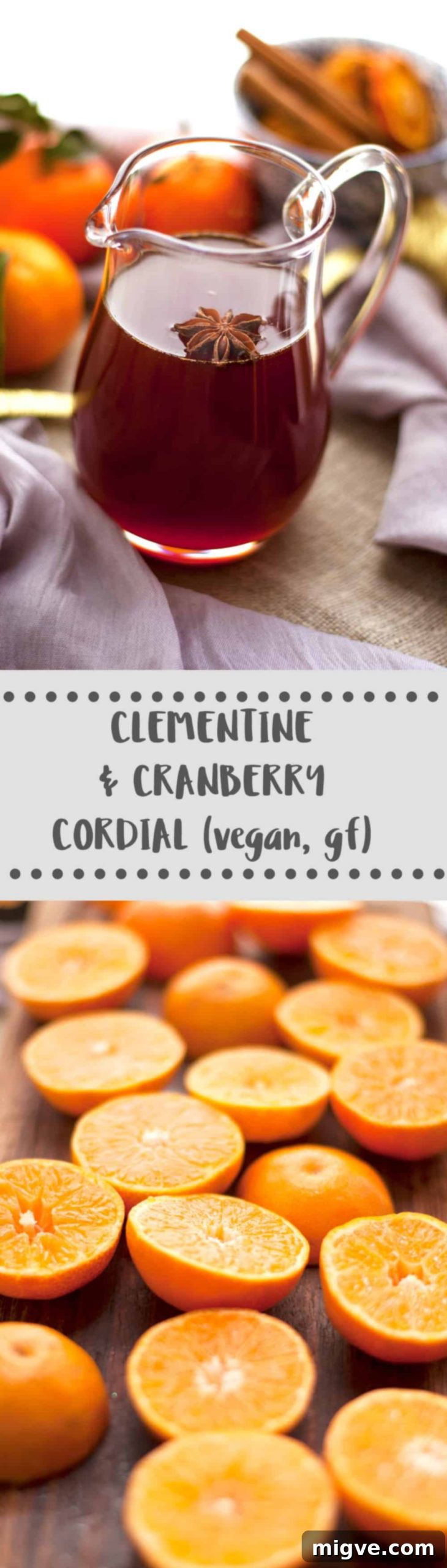 Zesty Clementine and Cranberry Cordial 8 Clementine and Cranberry cordial. Ideal for mocktails and cocktails or with a cup of hot tea! | via @annabanana.co