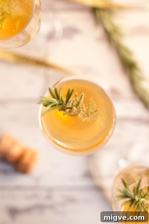 Midnight Breeze Elixir 6 New Year's Breeze Cocktail. Refreshing drink with Champagne or Prosecco, ideal for all toasts in New Year! | via @annabanana.co