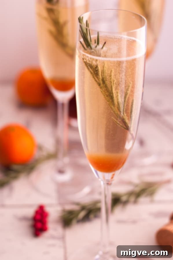 Midnight Breeze Elixir 7 New Year's Breeze Cocktail. Refreshing drink with Champagne or Prosecco, ideal for all toasts in New Year! | via @annabanana.co