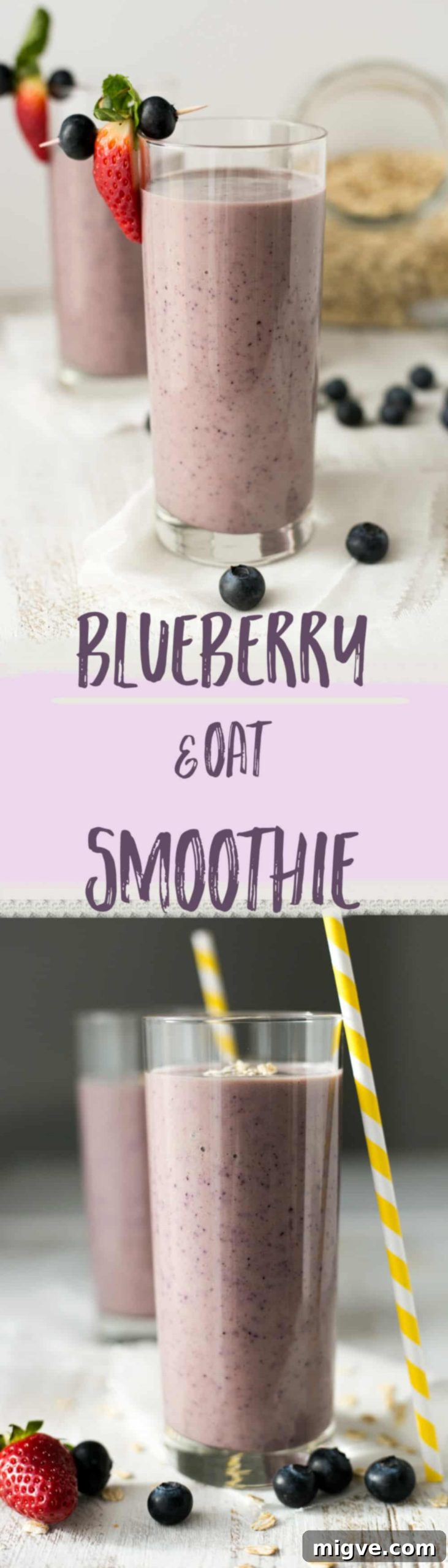  Classic blueberry & oat smoothie recipe. Quick, healthy and easy way to start your day! | via @annabanana.co