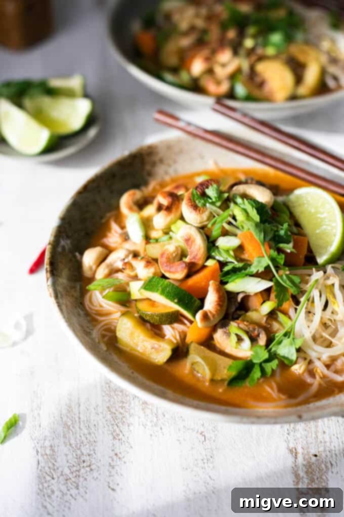 Northern Thai Khao Soi Coconut Curry Noodles 4 Authentic Thai red curry noodles (Khao Soi) prepared easily at home for a rich, aromatic and satisfying meal. | via @annabanana.co