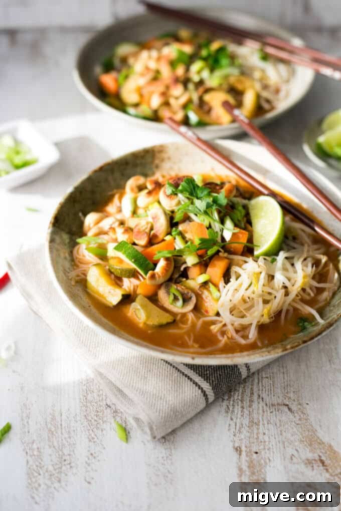 Northern Thai Khao Soi Coconut Curry Noodles 6 Easy and flavorful Thai red curry noodles, a quick meal that transports you to Thailand with every bite. | via @annabanana.co