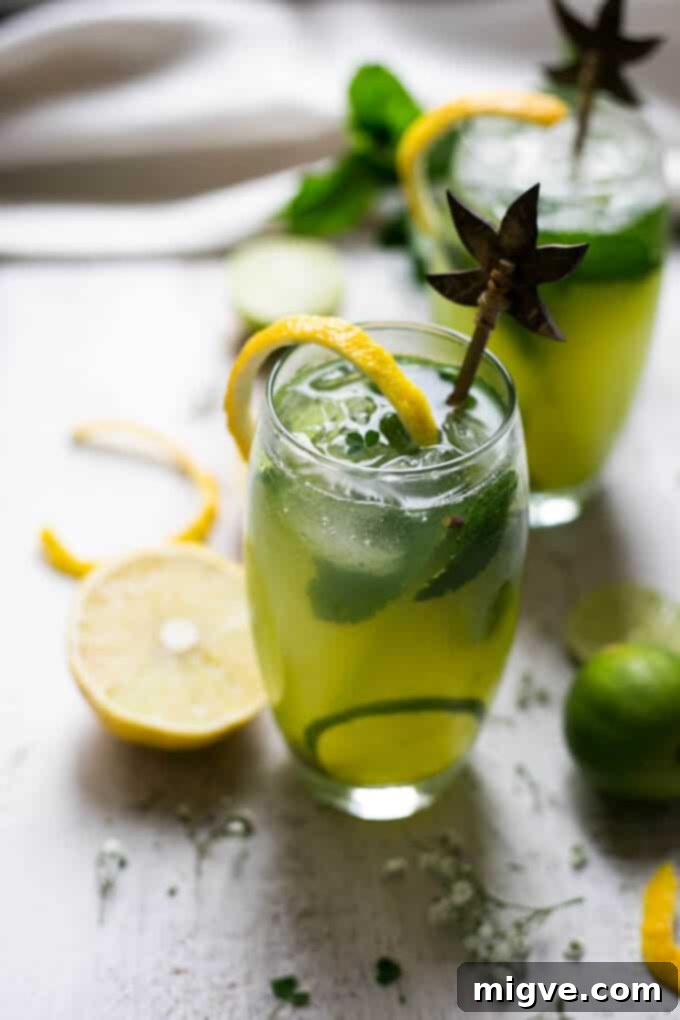 Super fragrant bergamot mojito recipe! Refreshing classic cocktail with a twist, perfect green drink for St Patrick's Day! | via @annabanana.co