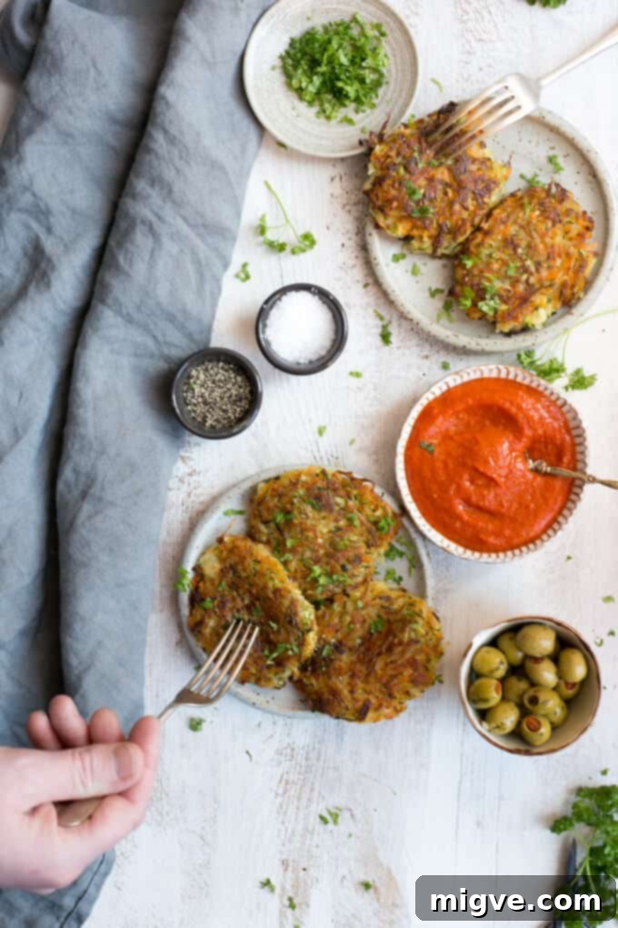 Easy and Healthy Vegetable Fritters served with homemade Smoky Salsa dip