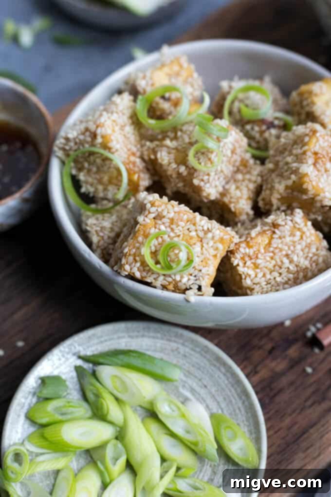 Irresistible Sticky Tofu with Soba Noodles and fresh pickled zucchini, a vegan delight