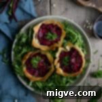 Beetroot tarts made with filo pastry, a simple yet elegant dish | via @annabanana.co