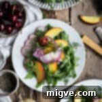 Peach and Arugula Salad with Dill - Summer Recipe