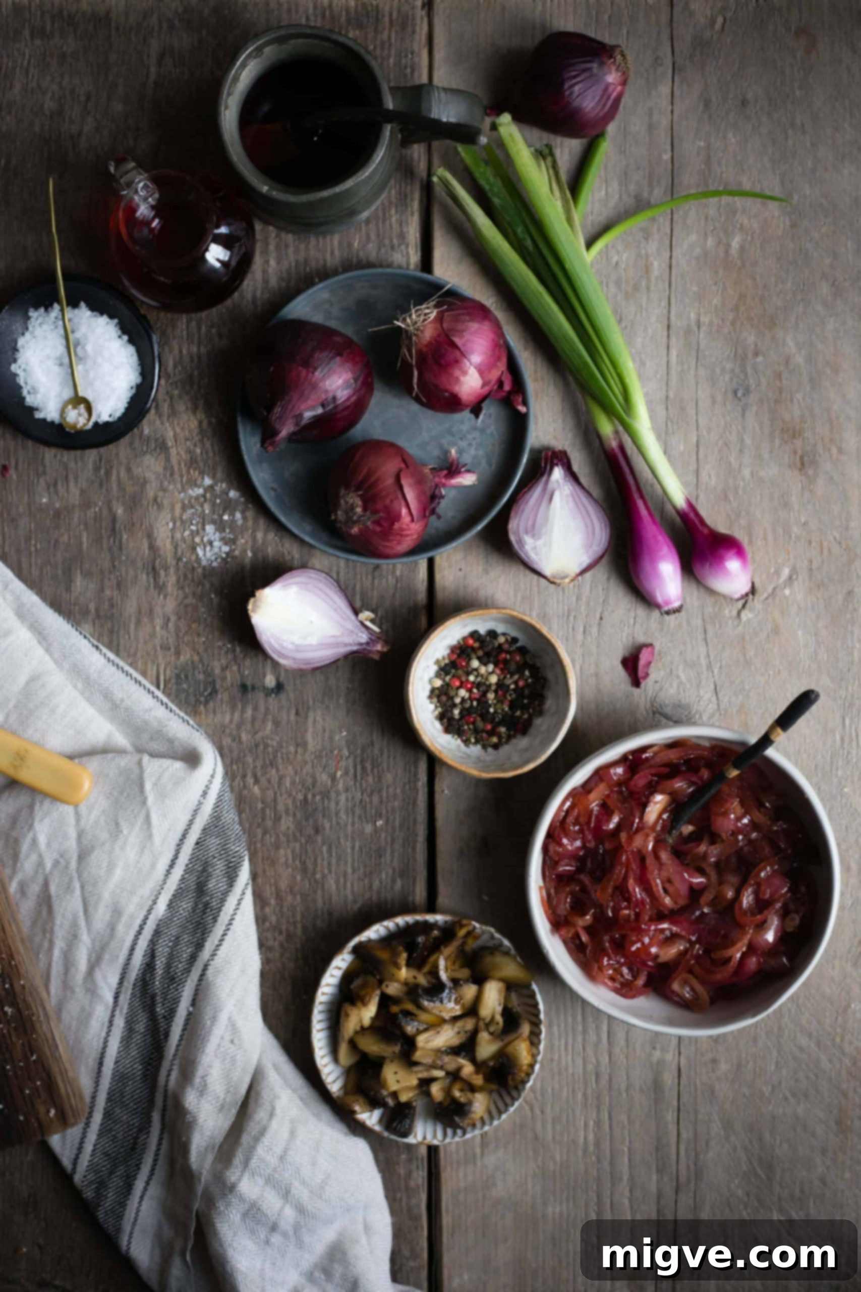 Easy homemade red onion jam, perfect for sandwiches and cheese boards