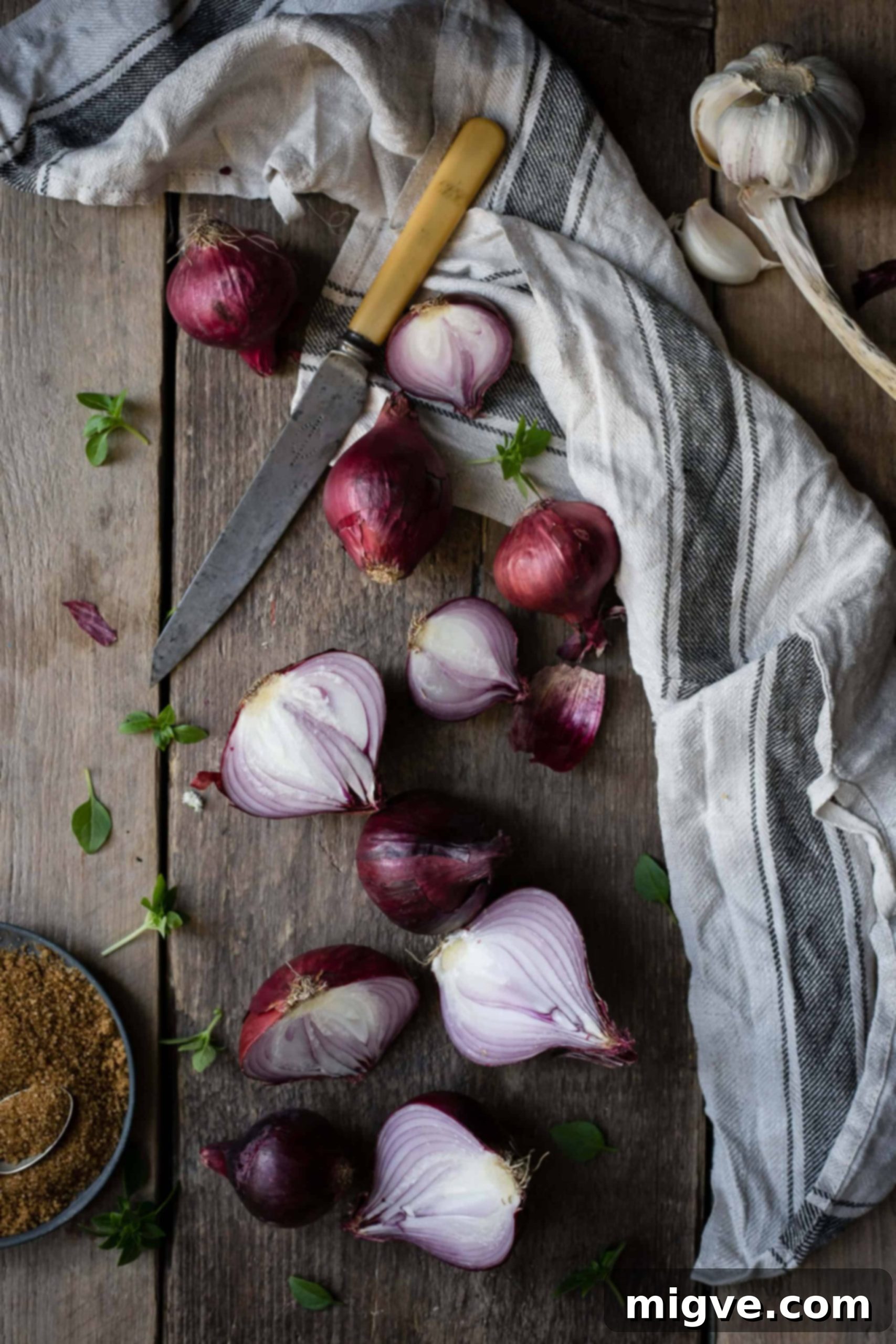 Quick Red Onion Jam recipe served with mushrooms on toast