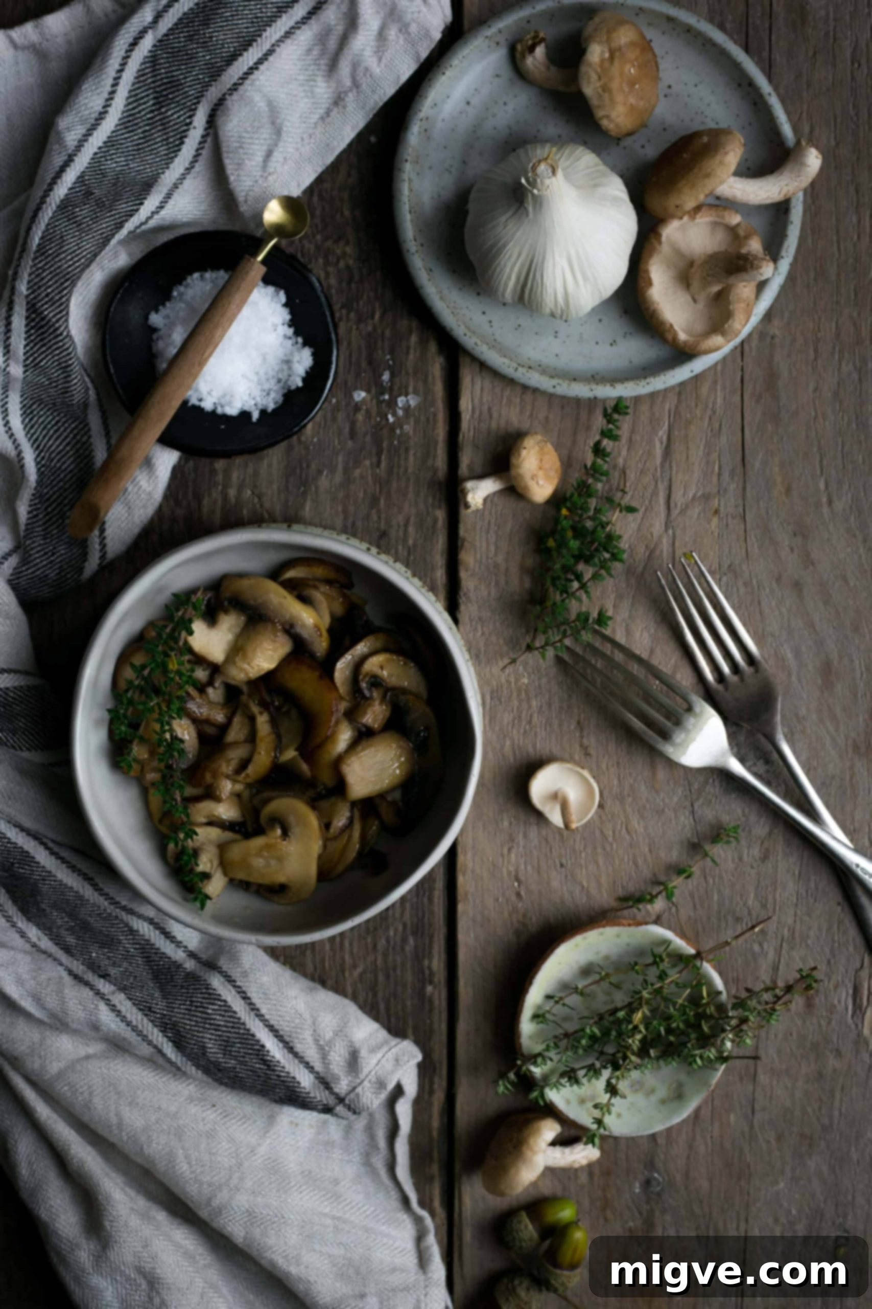 Thyme Scented Mushroom Gnocchi Plant Based 7 Perfectly Cooked Mushroom Gnocchi with Thyme and Garlic