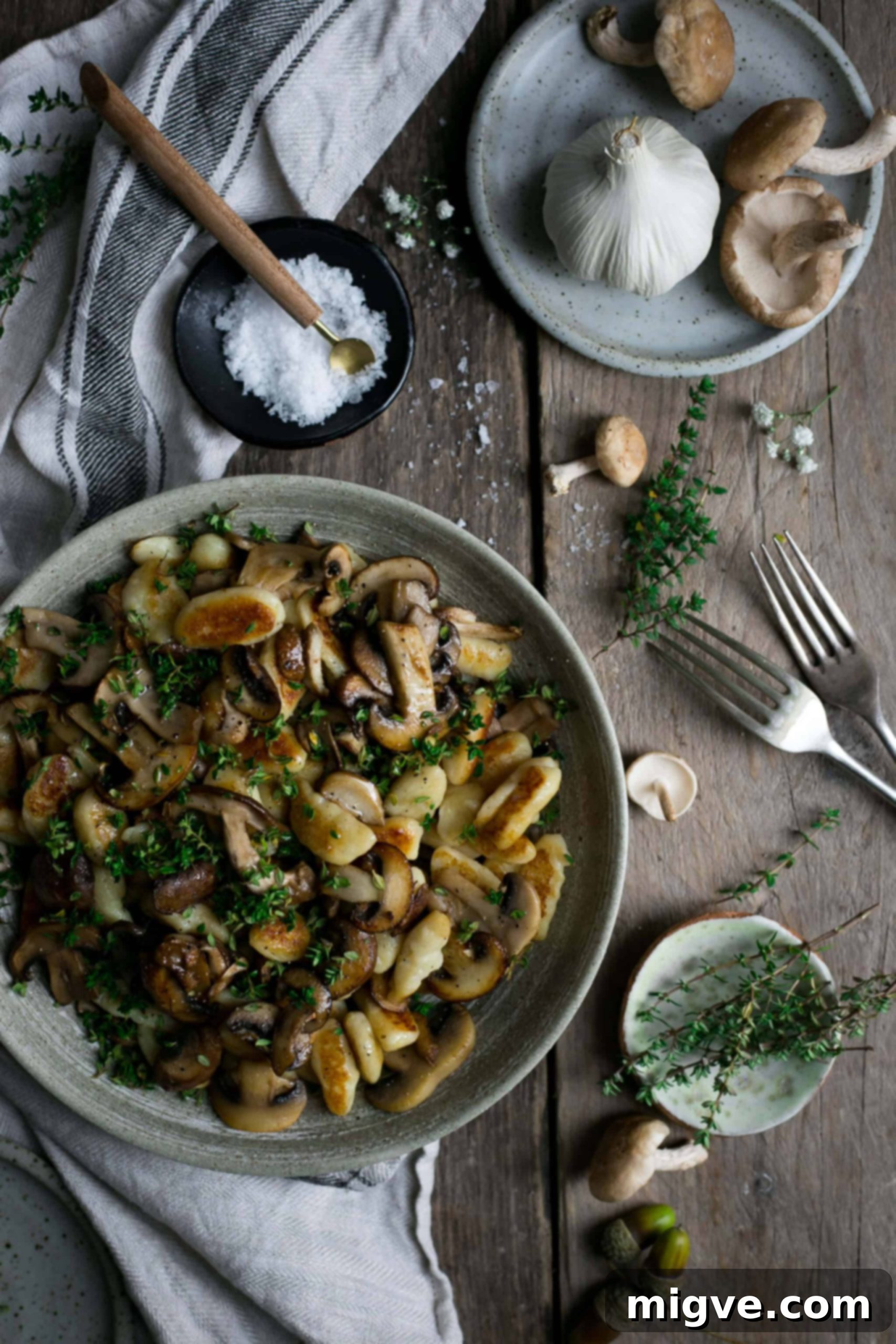 Thyme Scented Mushroom Gnocchi Plant Based 9 Gourmet Mushroom Gnocchi with Herbs for a Perfect Meal