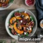 Roasted pumpkin salad with walnuts and caramelised figs. Perfect seasonal #salad #vegan #vegetarian | via @annabanana.co