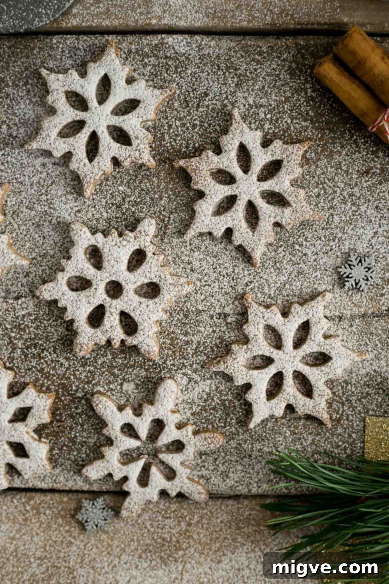 Frosted Cinnamon and Maple Snowflake Cookies 2 Cinnamon and Maple Snowflake Cookies. Delicious and fun to make cookies, ideal Christmas treat! #cookies #vegan #Christmas | via @annabanana.co
