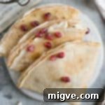 Classic vegan French crepes recipe with a creamy vanilla cashew filling