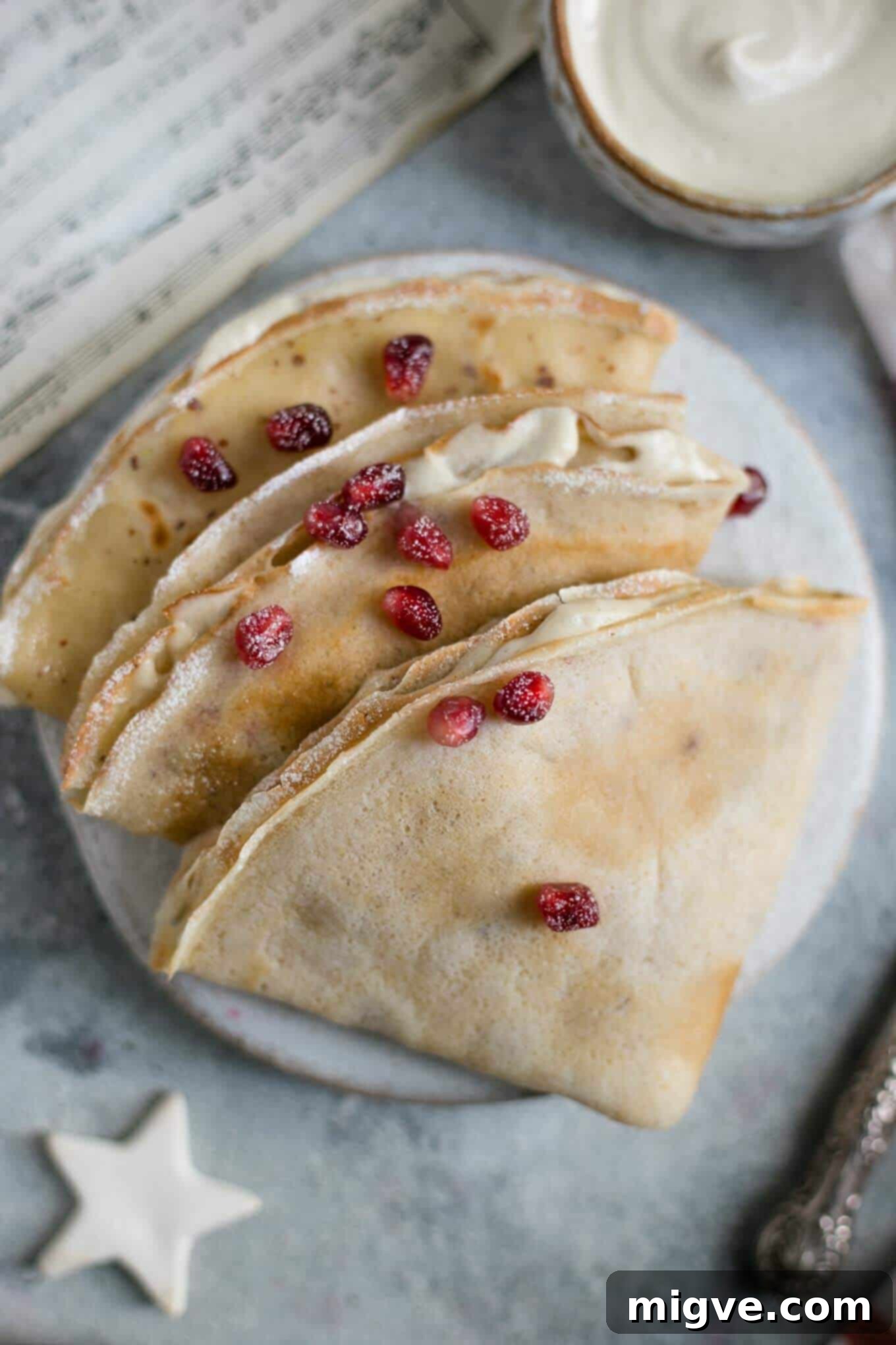 Light and delicate vegan French crepes recipe, ideal for breakfast or brunch